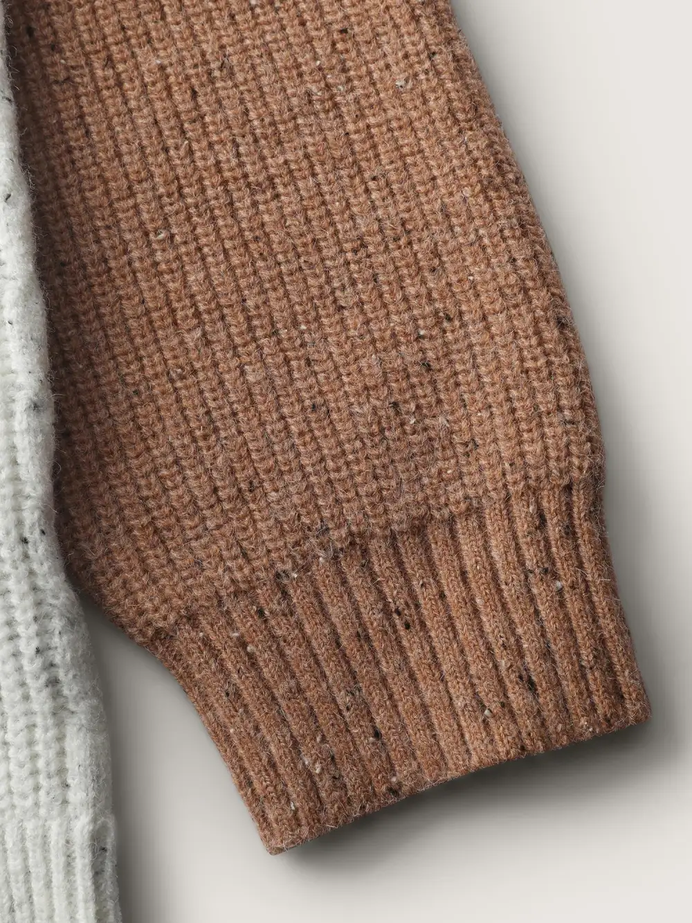 Textured Color Contrast Sleeve Pullover