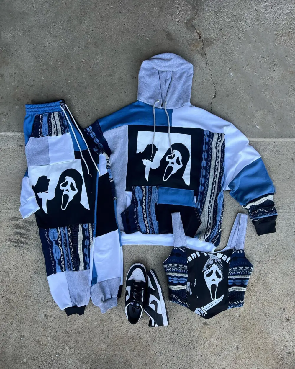 3 piece set tank jacket and bottoms how perfect and cozy piece for your Halloween day