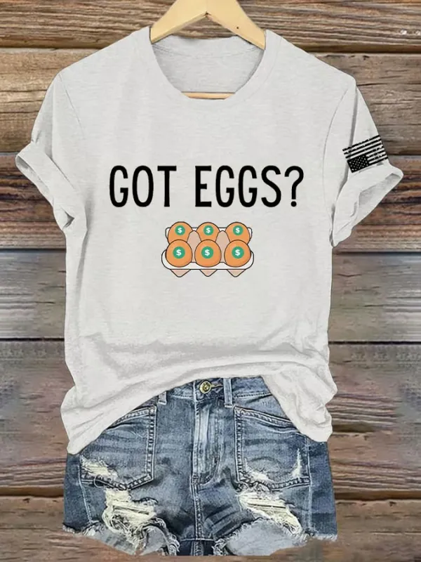 Women'S T-Shirt Women'S Retro Got Eggs? Print T-Shirt