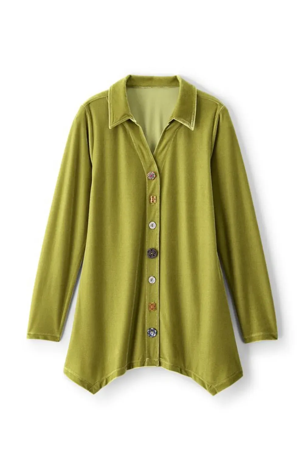 Velvet Danielle Button Long Sleeve Tunic