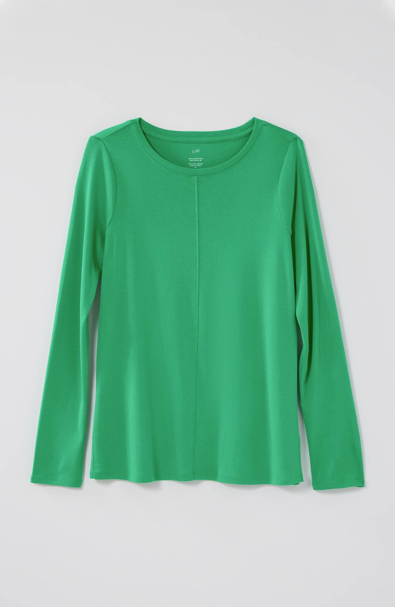 long-sleeve pima crew-neck tee