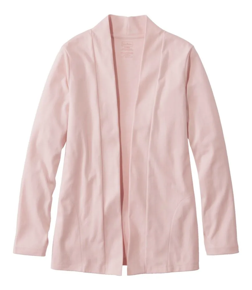 Women's Pima Cotton Open Cardigan, With Pockets