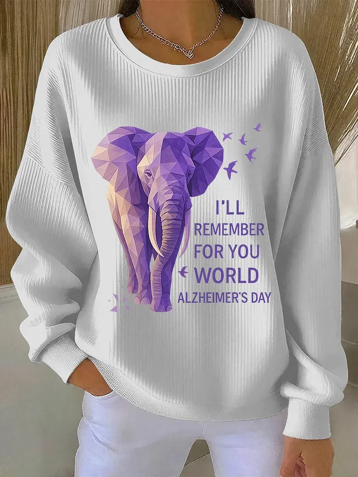 Vintage Alzheimer Awareness Art Print Casual Sweatshirt