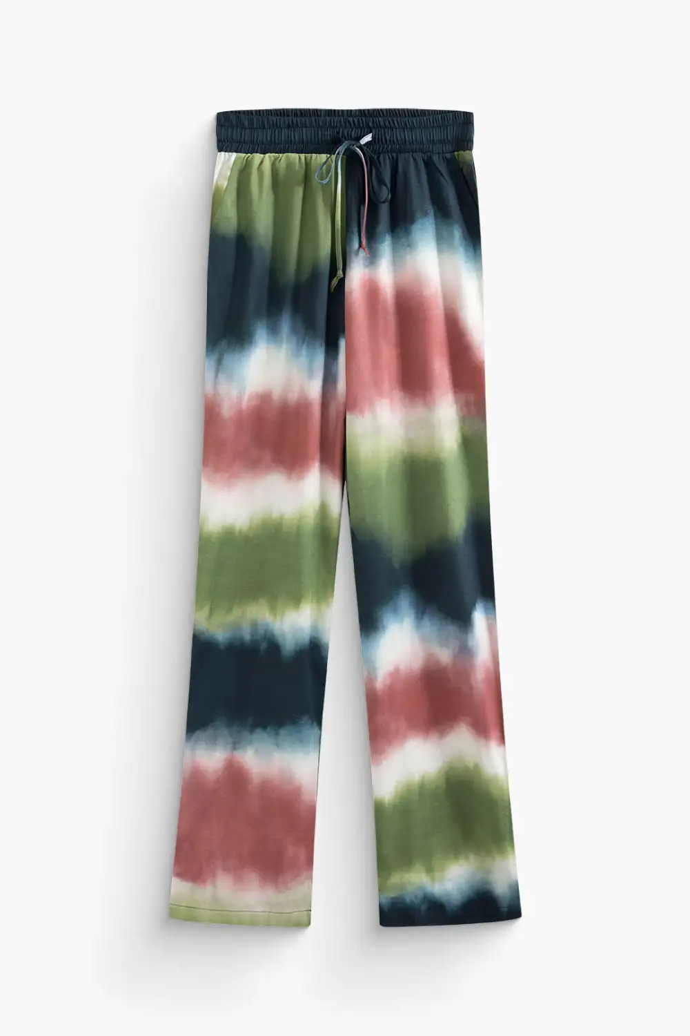 Tie Dye Tie Waist Pocket Pants