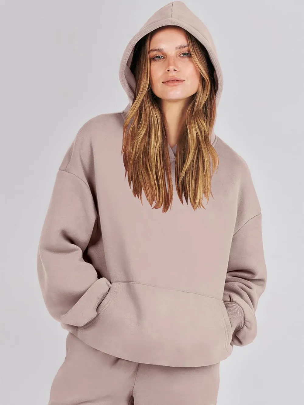 (Clearance Sale $1.99⚡) 2024 Women's Fall Oversized Casual Hoodie Two Piece Sweatshirt Jogging Pants Sweatshirt Set