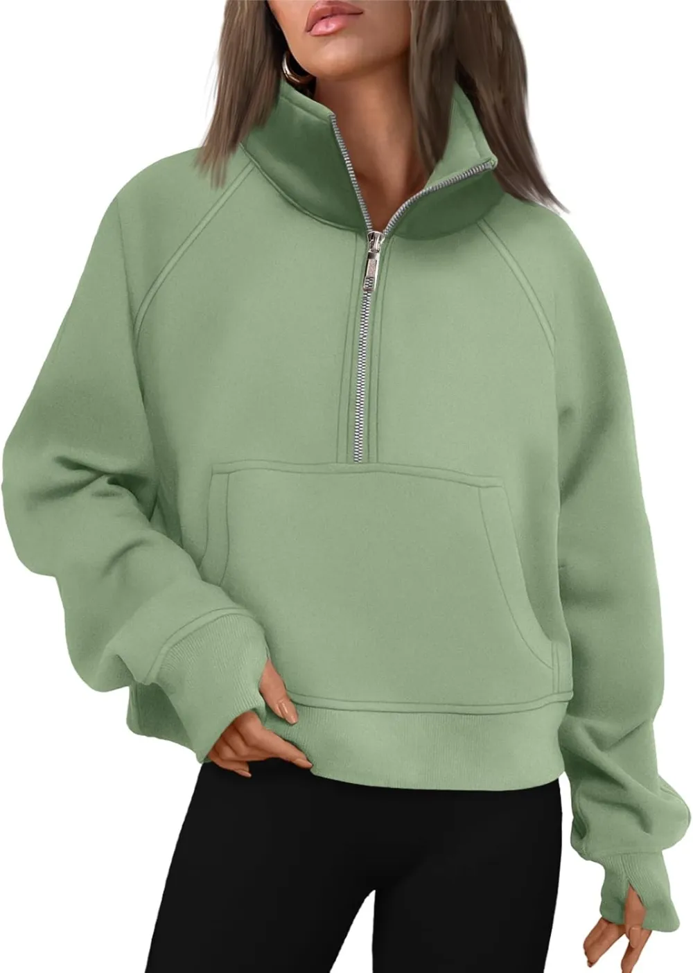 AUTOMET Womens Sweatshirts Half Zip Cropped Pullover Fleece Quarter Zipper Hoodies 2025 Fall Fashion Outfits Clothes