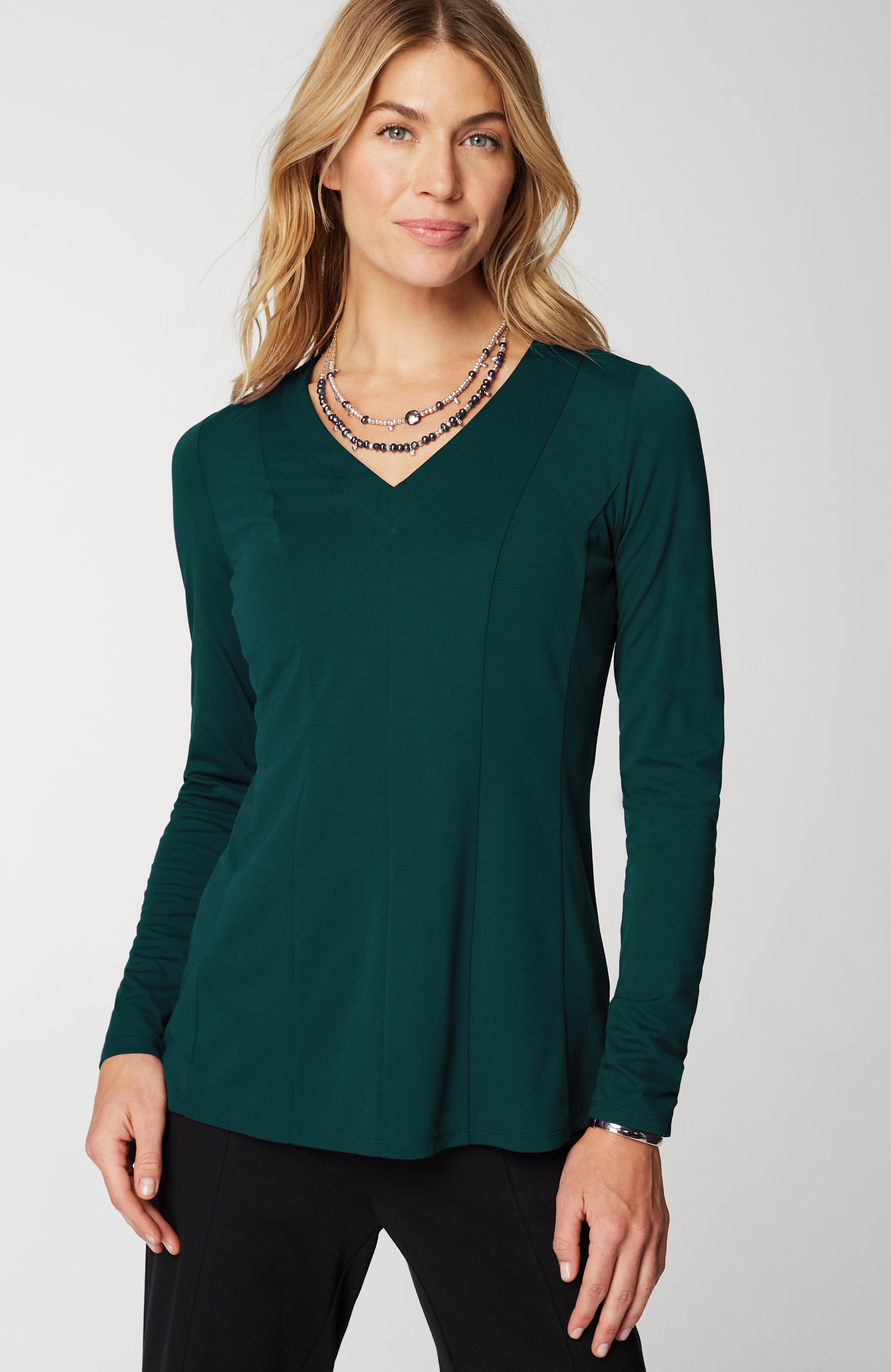 Ponte V-Neck Top