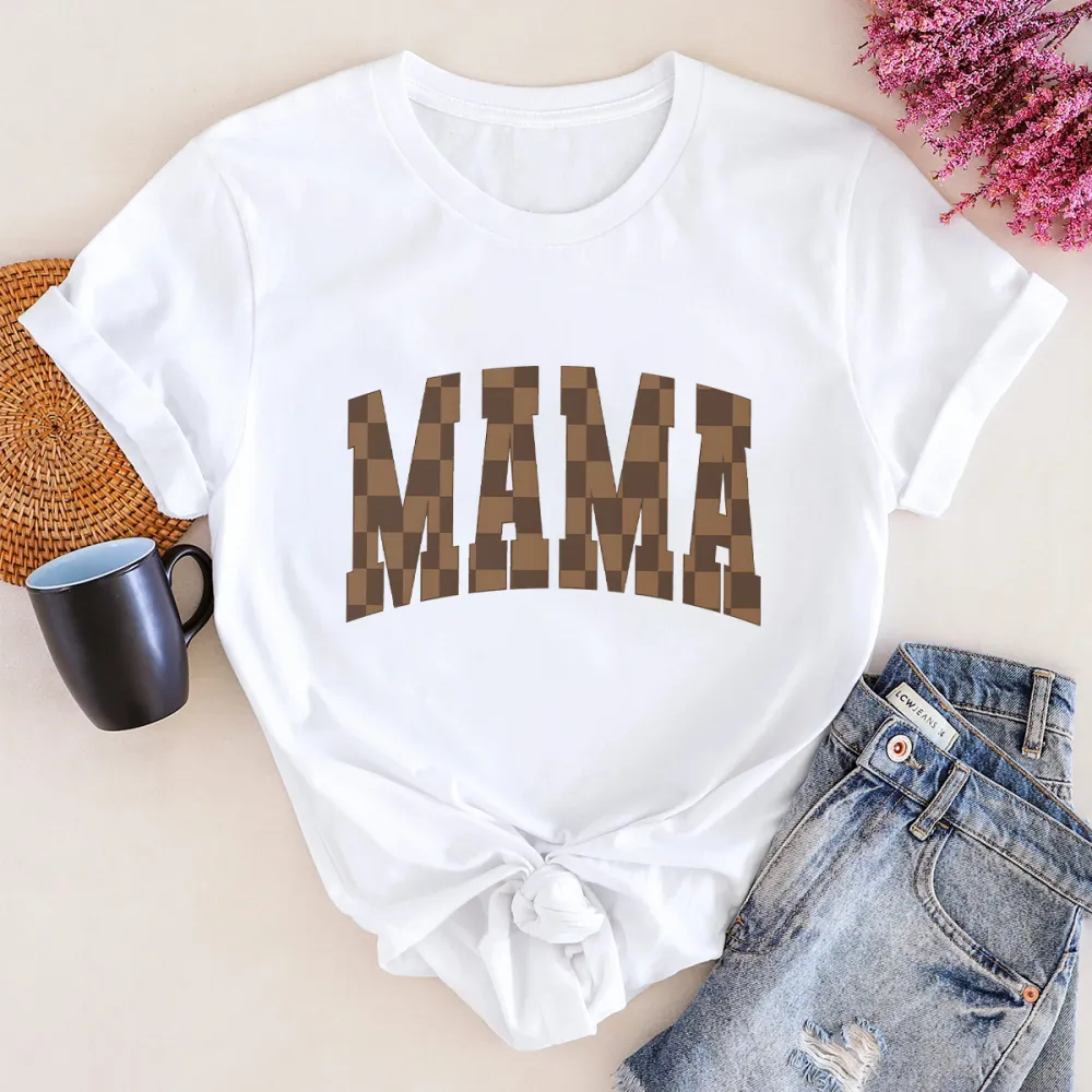 Mama Printed Round Neck Short Sleeve T-Shirt