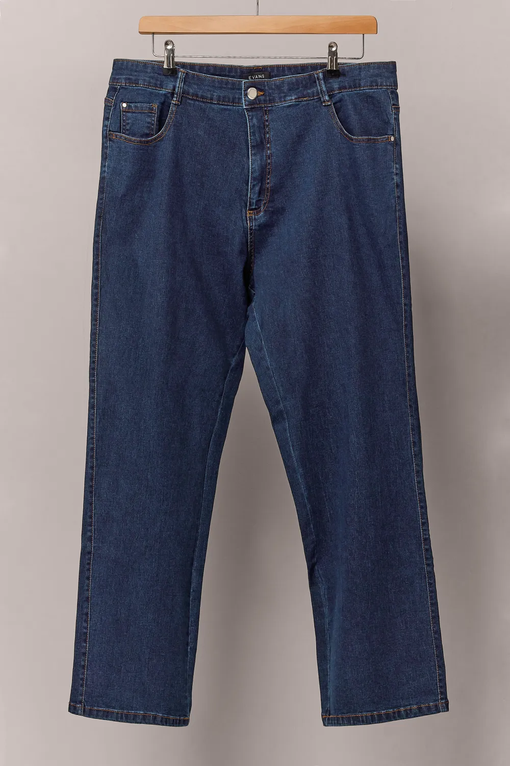 EVANS Curve Blue Mid Wash Straight Leg Jeans