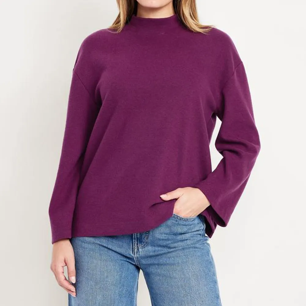 Women's Cozy Mock-Neck Tunic Sweater