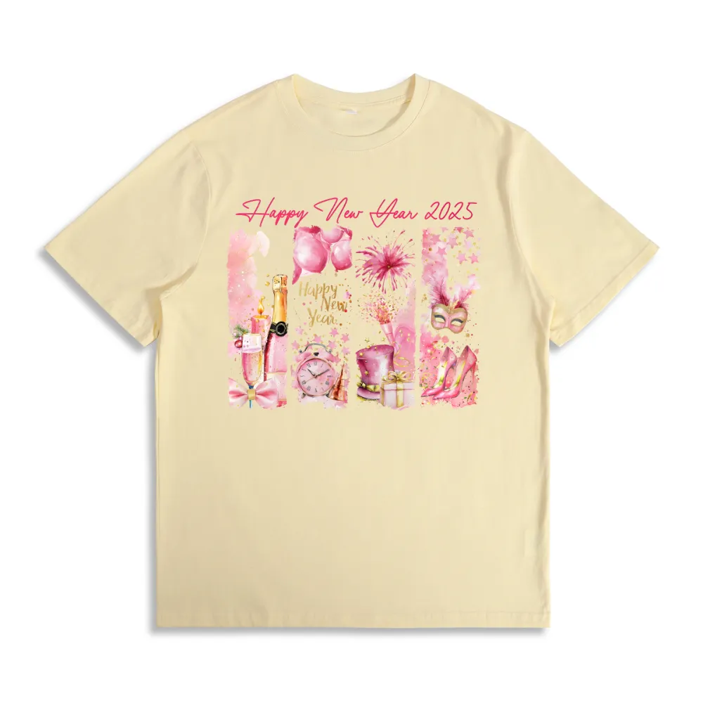 New Year New Me 2025 Gold Glitter Disco Ball T-shirt