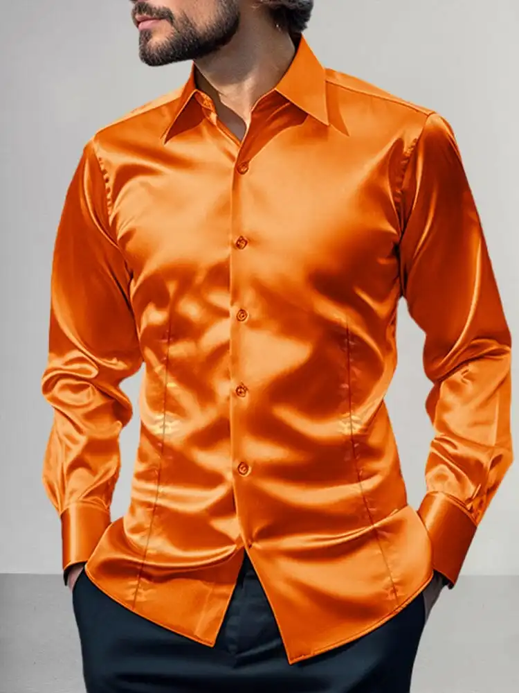 Shiny Satin Dress Shirt