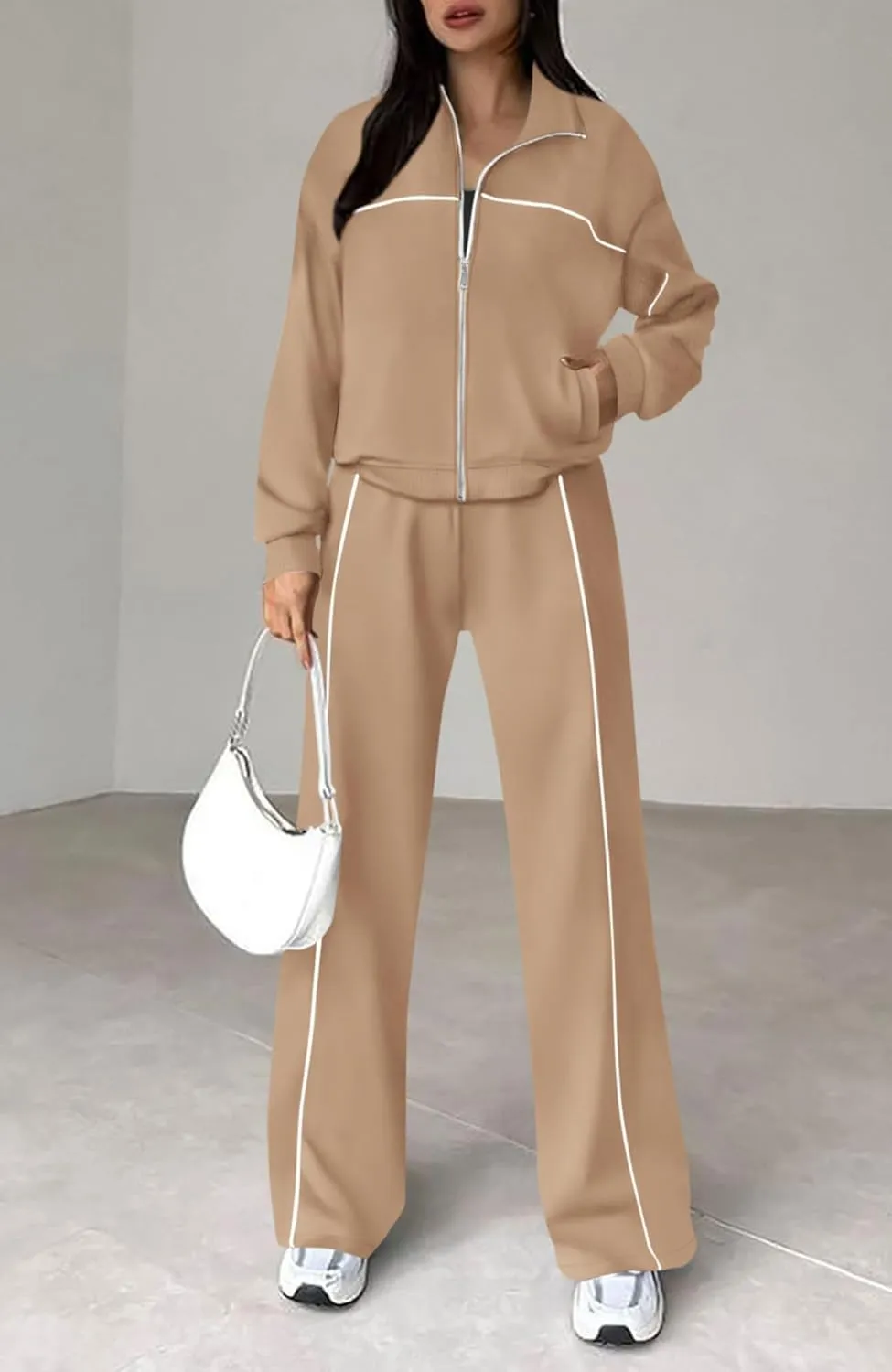 Women's Two Piece Tracksuit Fall 2024 Long Sleeve Jogger Sweatsuit Sets