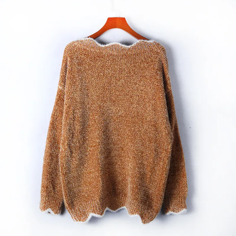 Wave Edge V-Neck Casual Sweater