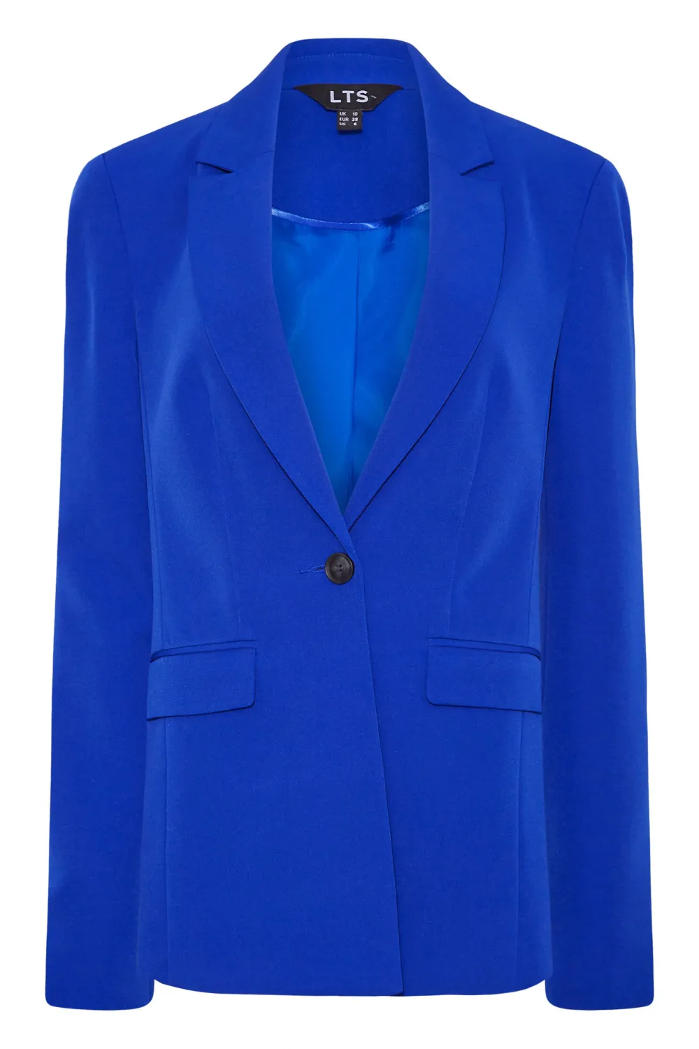 LTS Tall Cobalt Blue Scuba Crepe Tailored Blazer