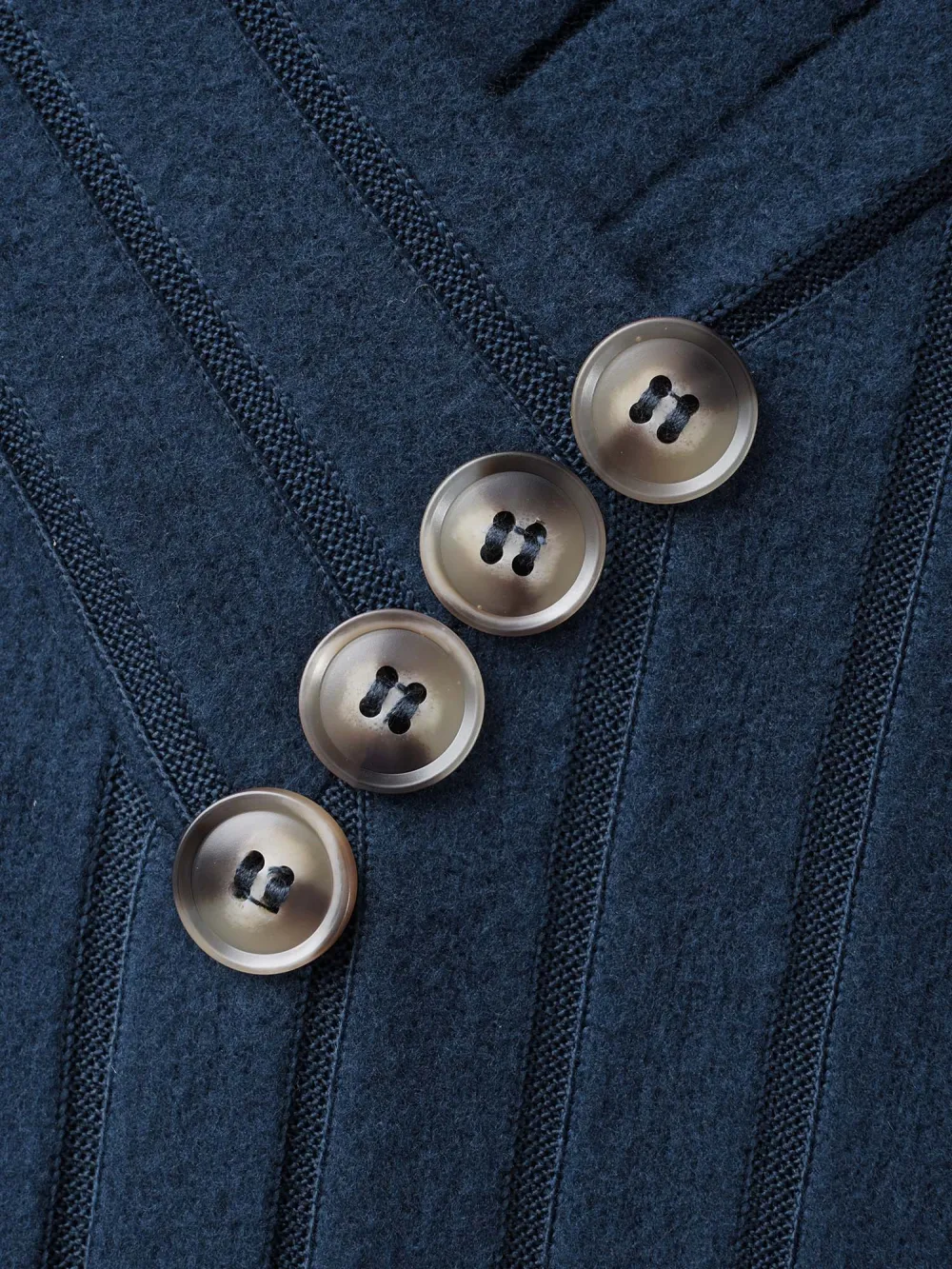 Plain Rib Knit Button Detail Dress