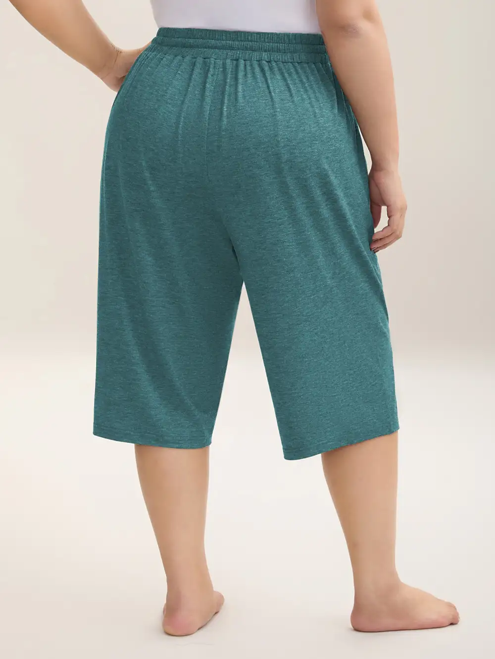 Mixed Color Knit Drawstring Loungewear Bottoms