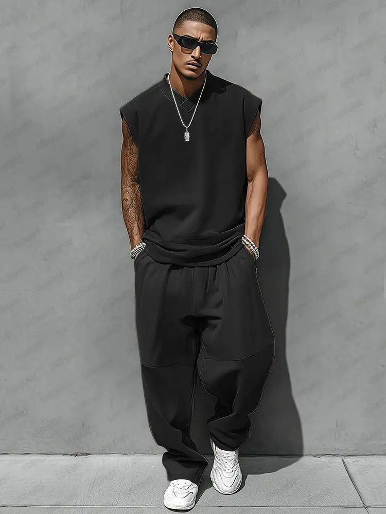 Relaxed Style Tank Top Balloon Pants Set