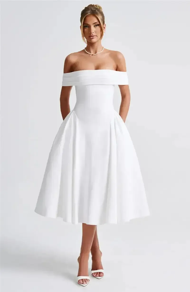 BENNET MIDI DRESS - WHITE