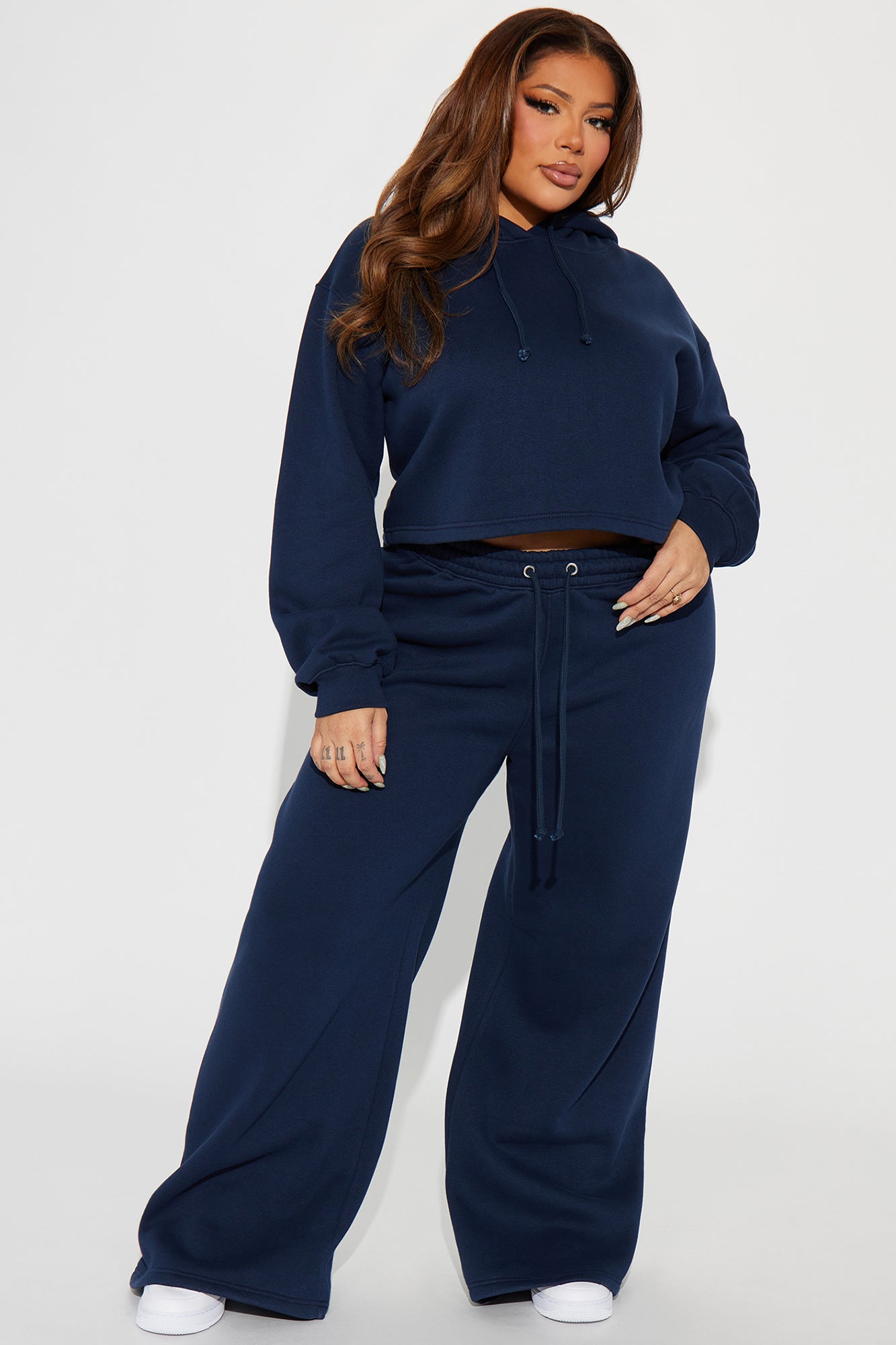 Chill Vibes Fleece Pant Set - Navy