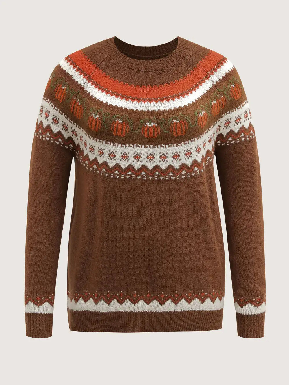 Fair Isle Halloween Jacquard Print Pullover