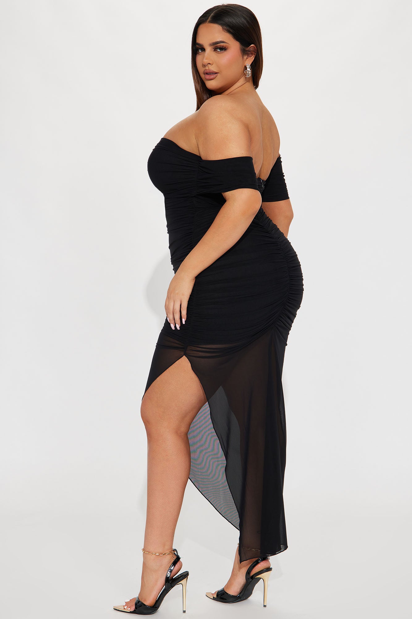 Sofia Mesh Maxi Dress - Black