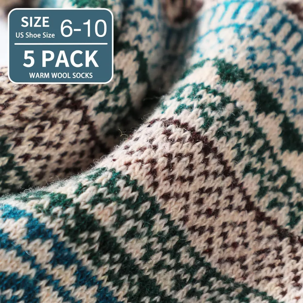 Clothirily Wool Socks- Thick Soft Wool Socks for Women, Vintage Warm Womens Wool Socks, Winter Warm Boot Socks for Women Men