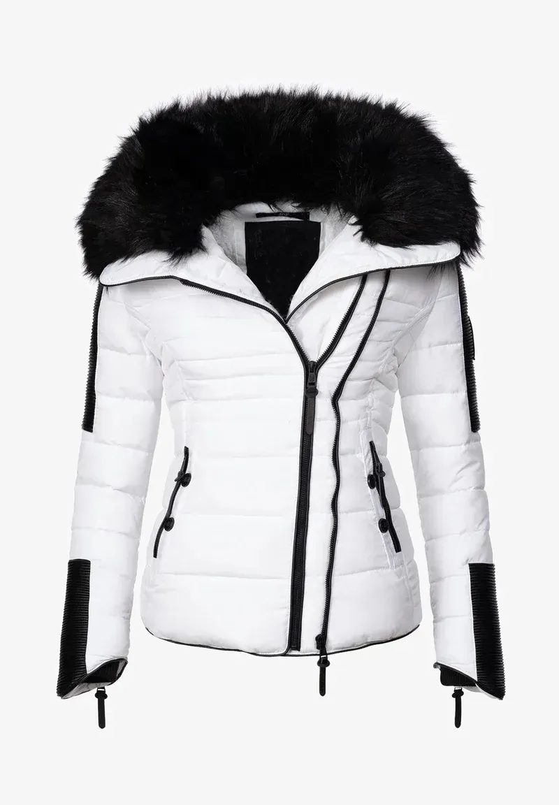 Women's short parka  coat white