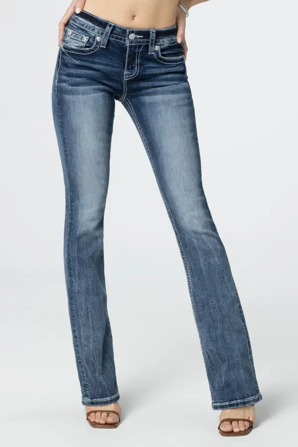 Natural Feather Wings Bootcut Jeans
