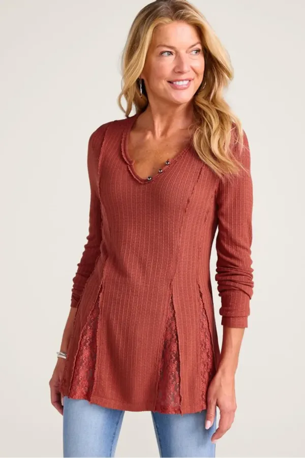 So Smitten Long Sleeve Pointelle Top