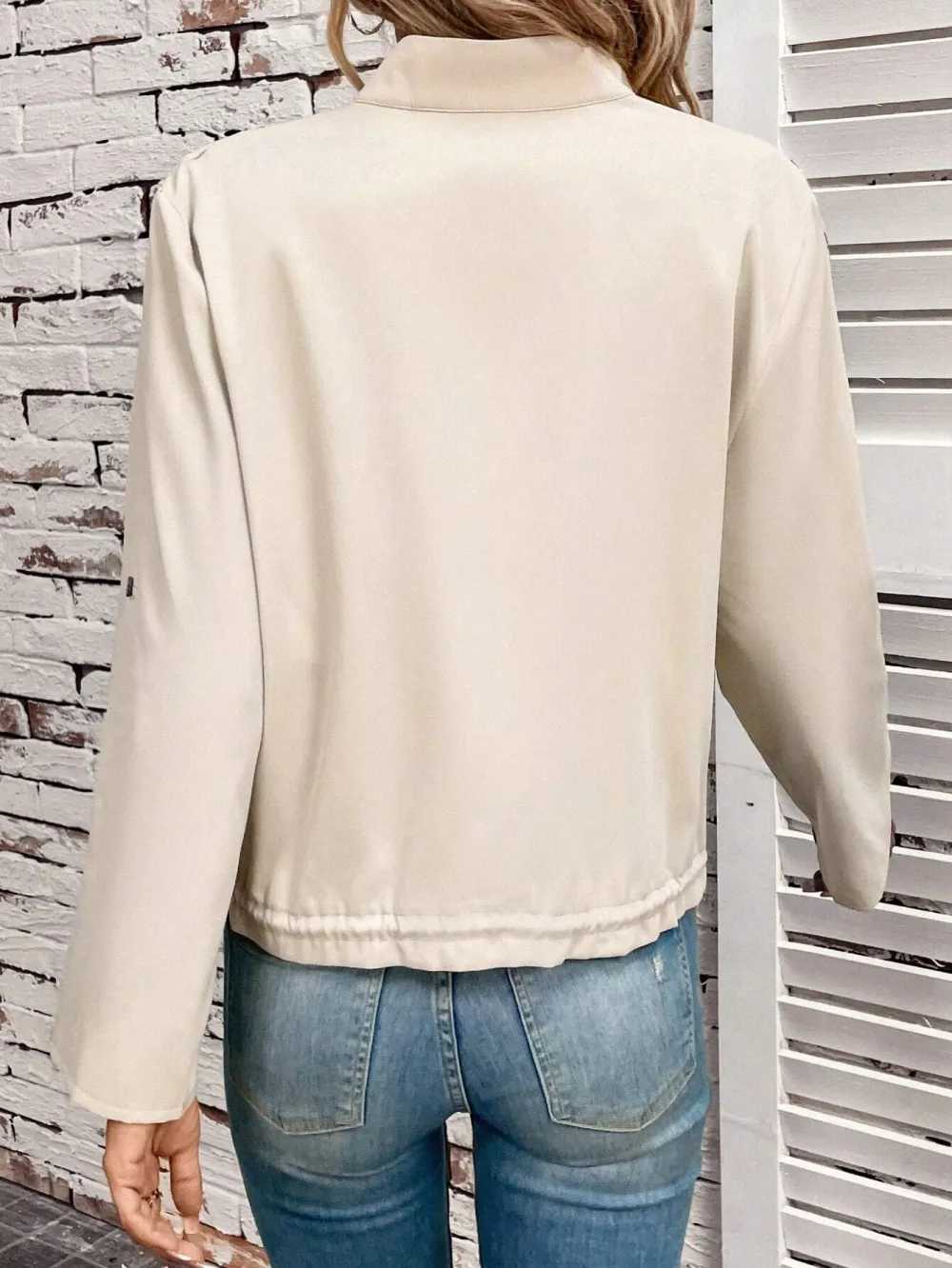 4-Seasons Retro Vintage Classic Plaid Fashionable Casual Drawstring Short Women Jacket