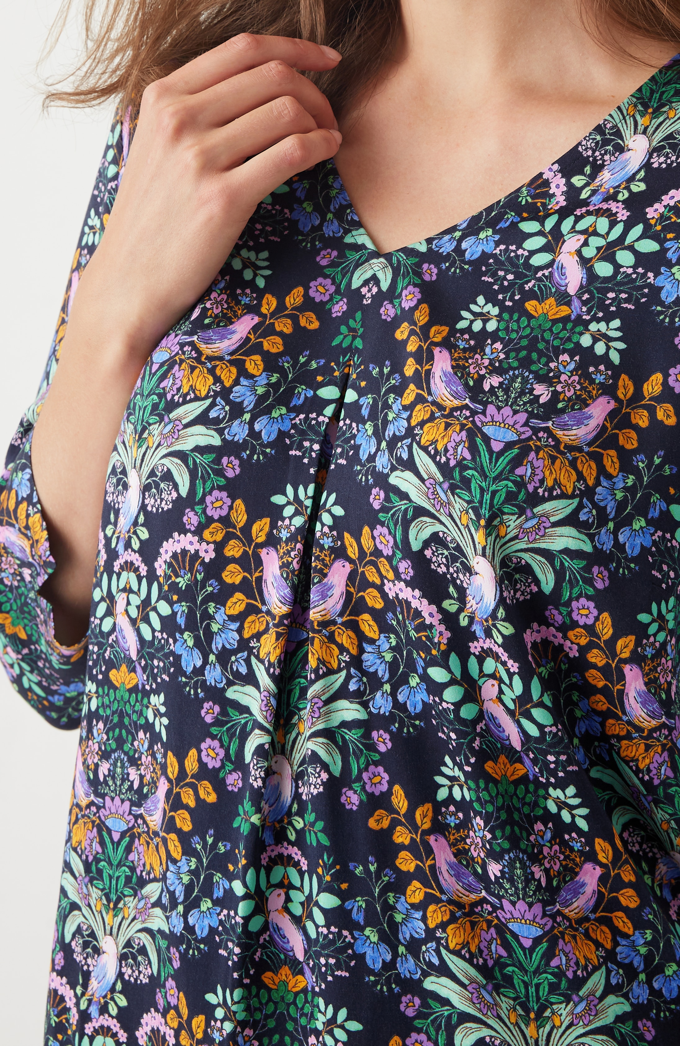 Delightful Garden Printed Satin Top