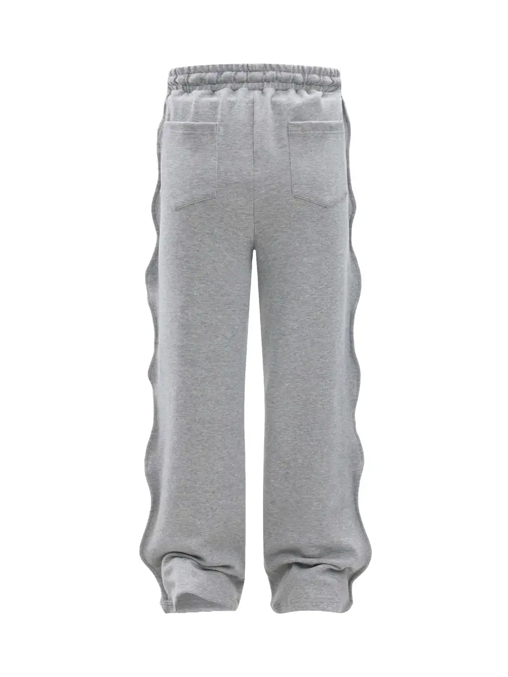 High Street Solid Color Simple Twisted Cuffed Casual Sweatpants