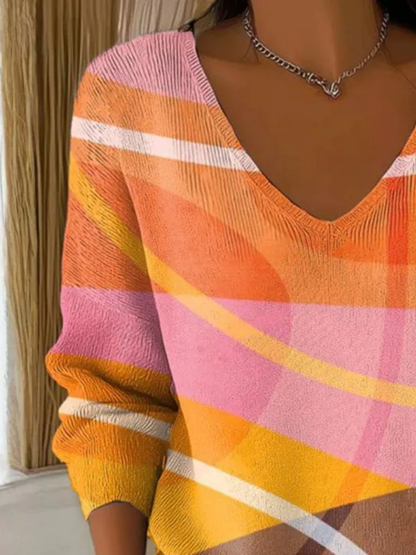 Casual V Neck Sweater
