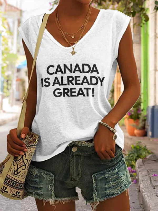 Women's Canada Is Already Great V-neck Vest
