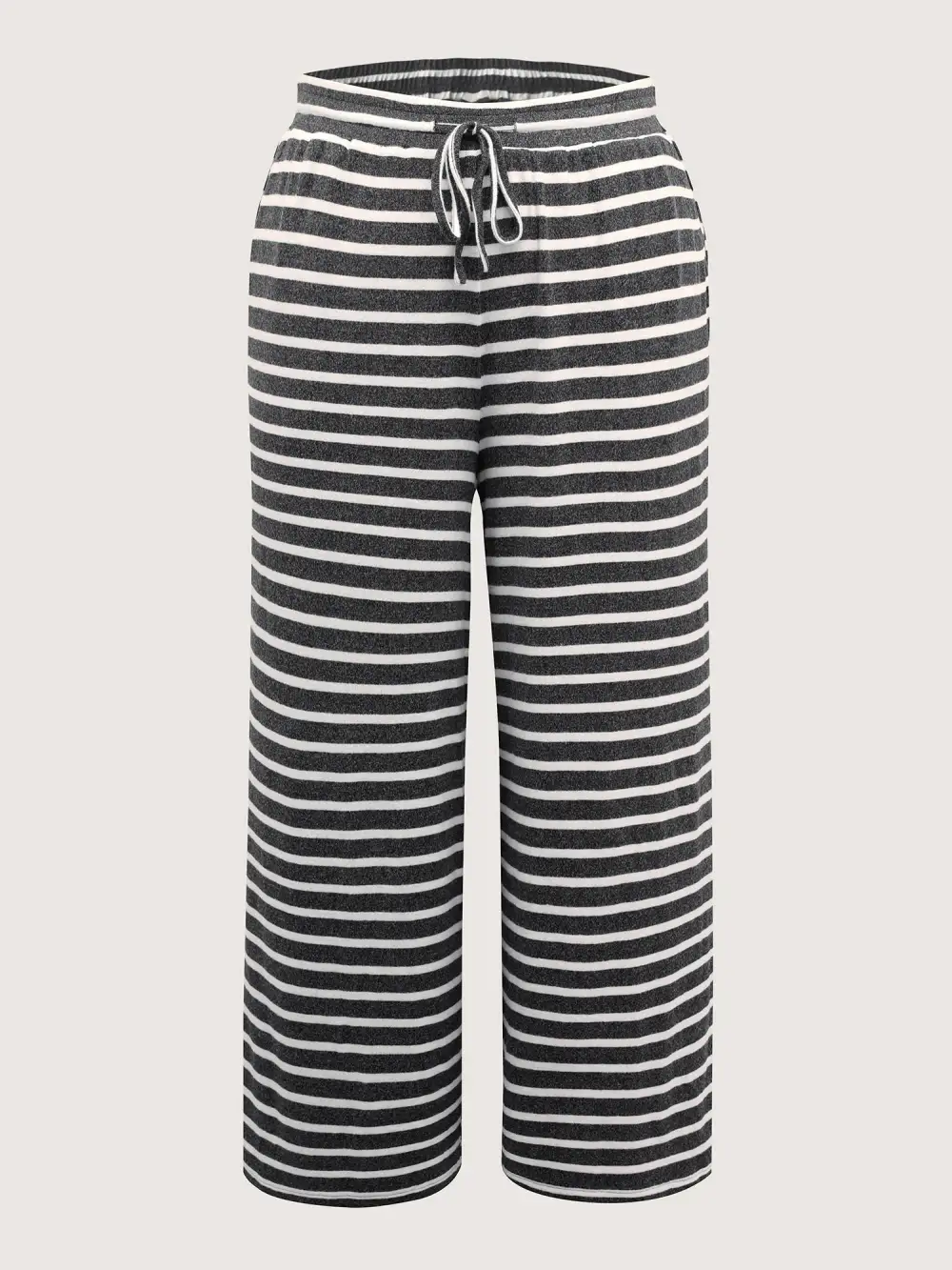 Stretchy Stripes Drawstring Wide-Leg Pants