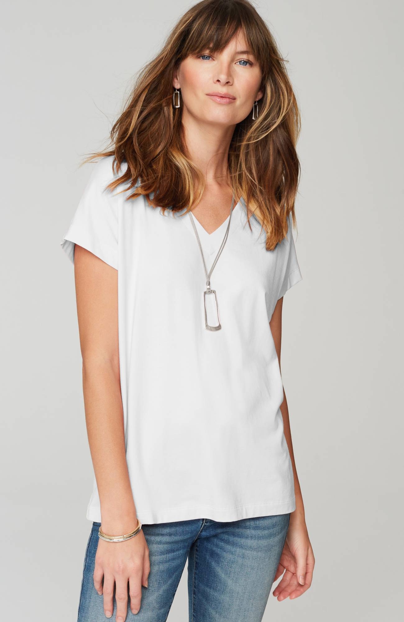 luxe supimaÂ® pleat-back tee