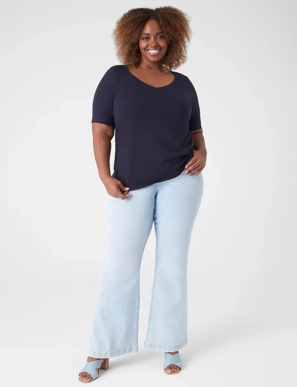 Modern Perfect Sleeve V-Neck Tee