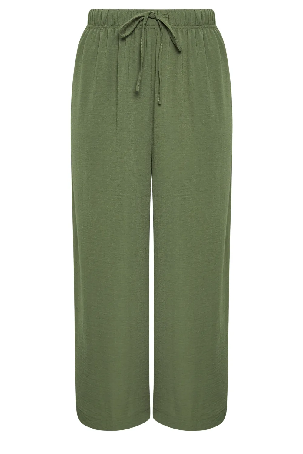 YOURS Curve Grey Twill Wide Leg Trousers