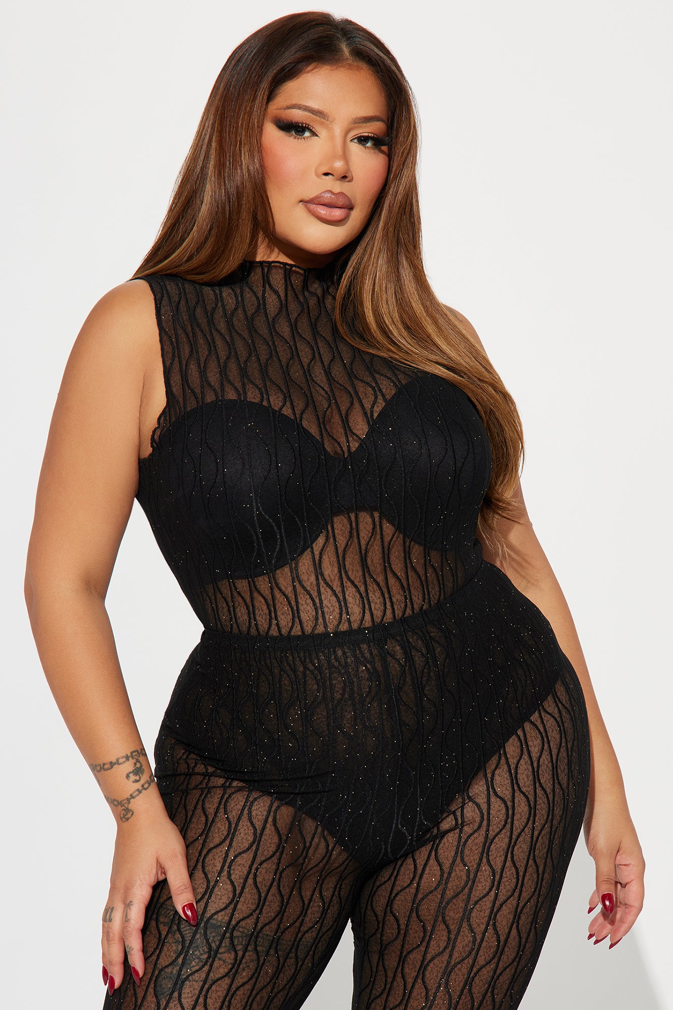 Feeling Accomplished Mesh Legging Set - Black