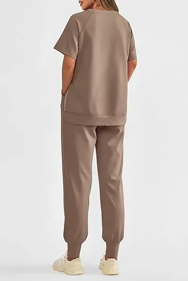 ✨Women's  2 Piece Outfit Tracksuits Casual Tops High Waisted Sweatpants Set