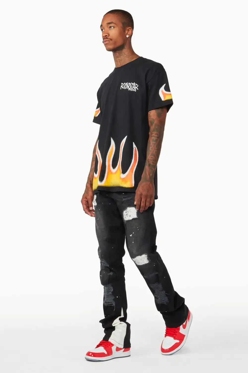 Edmund Black Stacked Flare Jean