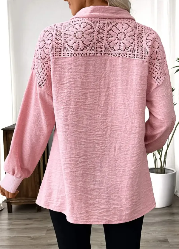 Pink Tummy Coverage Long Sleeve Stand Collar Sweatshirt