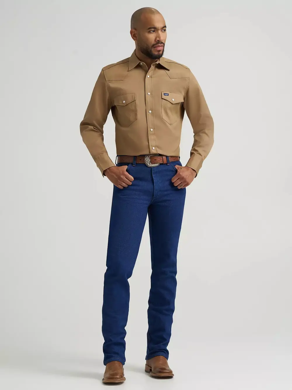 WRANGLER COWBOY CUT STRETCH SLIM FIT JEAN IN INDIGO STRETCH