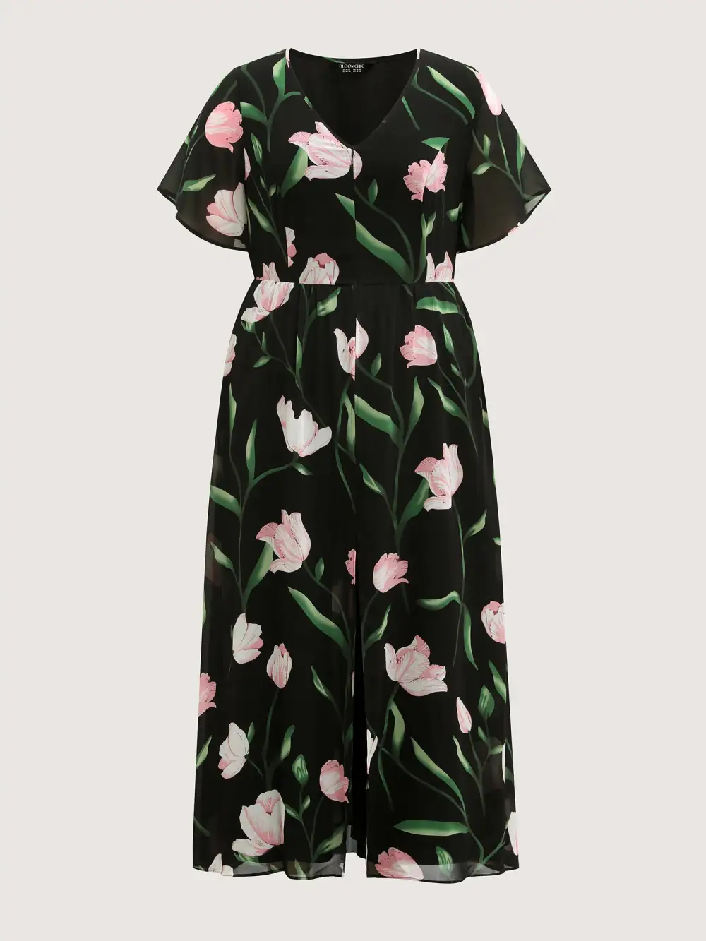 Hidden Zipper Floral Layered Pockets Jumpsuit