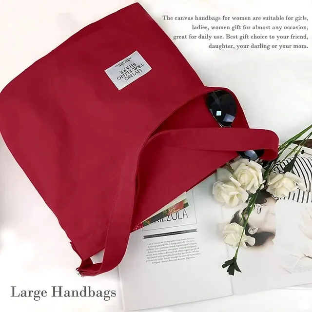 Canvas Tote Bag For Women Retro Large Size Canvas Shoulder Bag Hobo Crossbody Handbag Casual Tote For Shopping And Travel