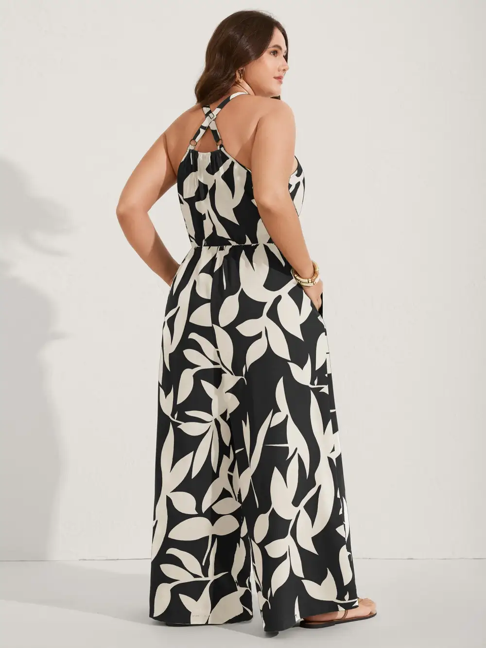 Silhouette Floral Print Sweetheart Jumpsuit