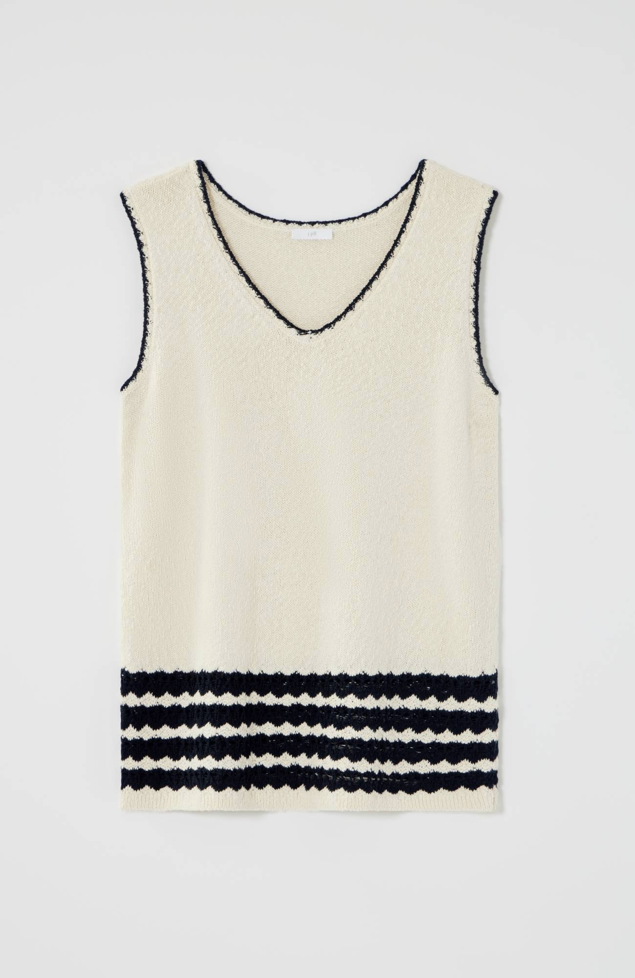 Wavy-Stripes Textured Sweater
