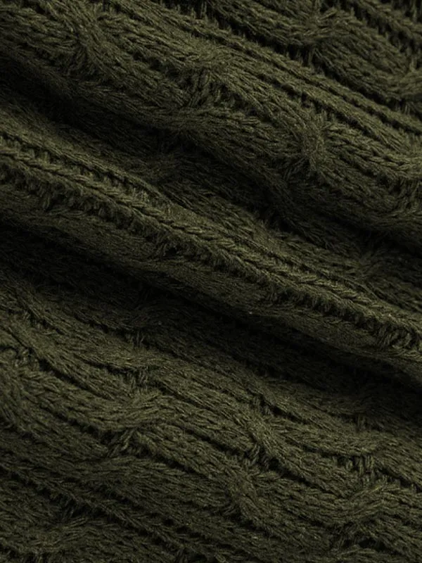 Men's burlap single-breasted knitted cardigan sweater