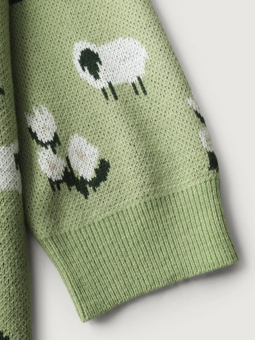 Meadow Pattern Jacquard Button Knit Cardigan